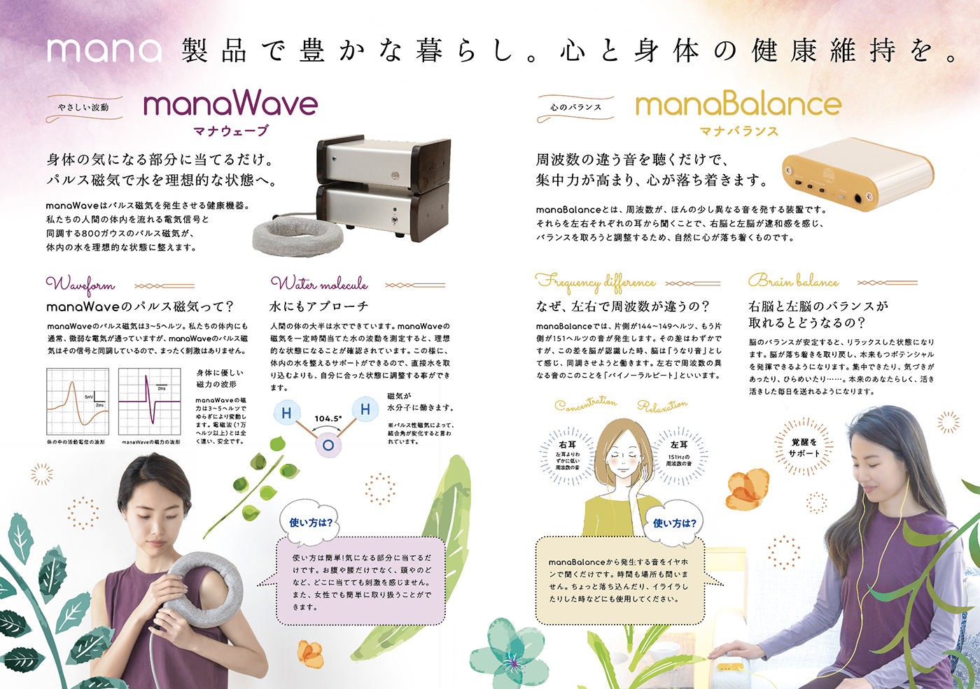 mana製品パンフレット　うら面